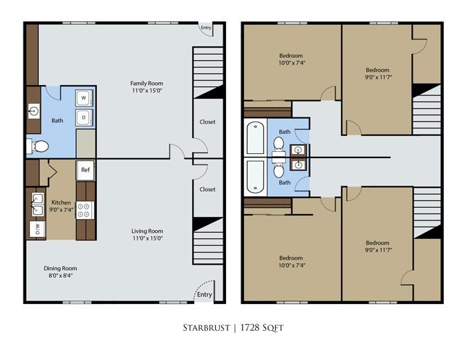 the floor plan of the 2100 sq ft roommates apartment